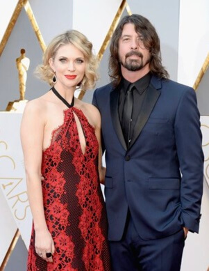 Dave Grohl with his wife Jordyn Blum